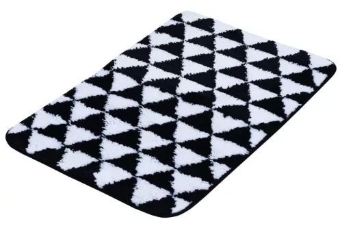 Bisk Nicesea 07925 Plain kádkilépő, fürdőszobai szőnyeg 45X70 cm, fekete-fehér  (07925)