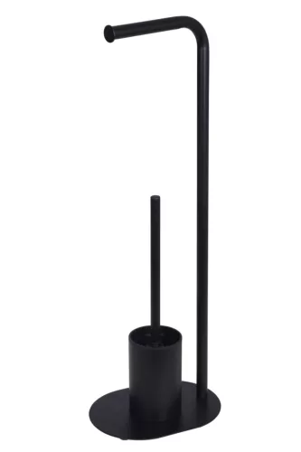 Bisk NERO 08309 állványos wc kefetartó papírtartóval fekete (08309)