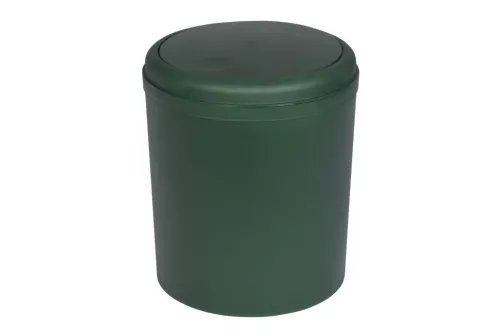Bisk 08348 Billenő fedeles matt szemetes 5L sötétzöld színben (08348)