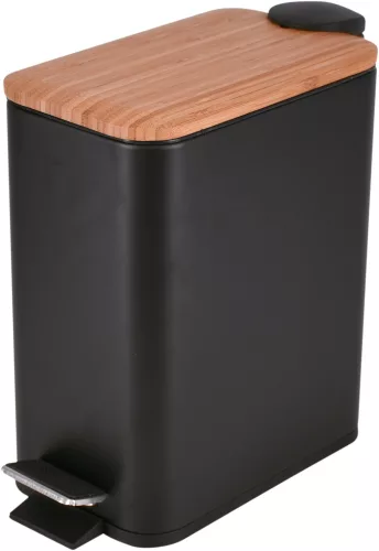 Bisk RADO 08423 pedálso szemetes 5 l, fekete-bambusz (08423)