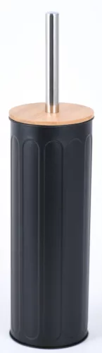 Bisk RADO 08425 hengeres wc kefe, fekete-bambusz (08425)