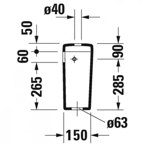 Duravit D-CODE monoblokkos WC tartály fehér 0927000004 rajz2