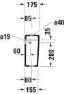 Duravit D-Code öblítőtartály fehér 175 mm (0940000004)
