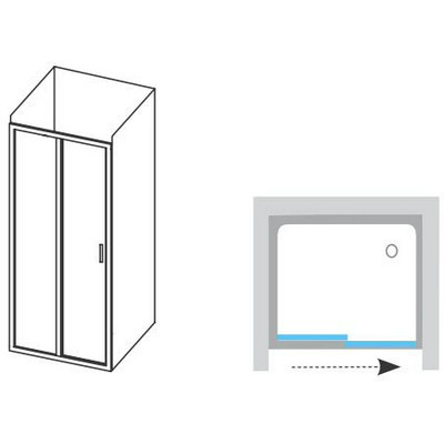 Ravak BLIX BLDP2-100 zuhanyajtó fehér profil transparent üveg 0PVA0100Z1