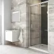 Ravak BLIX BLDP2-100 zuhanyajtó fehér profil transparent üveg 0PVA0100Z1 rajza