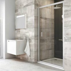 Ravak BLIX BLDP2-110 zuhanyajtó fehér profil Transparent üveg 0PVD0100Z1 rajza