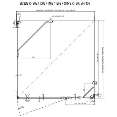 Ravak Matrix MSD2-110 zuhanyajtó (A) jobb króm+transparent