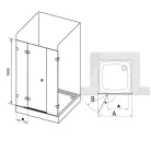 Ravak BRILLIANT BSD3-110 jobb oldali zuhanyajtó króm profil transparent üveg (0UPD0A00Z1)