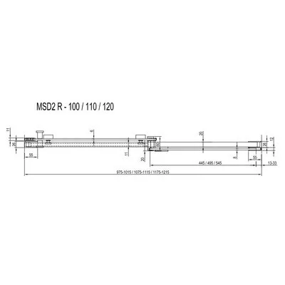 Ravak Matrix MSD2-110 zuhanyajtó jobb krómhatású+transparent