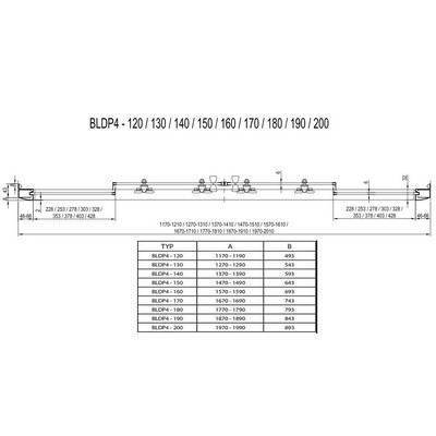 Ravak Blix BLDP4-190 zuhanyajtó fehér+transparent *
