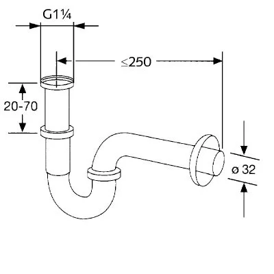 Kludi csőszifon 5/4 coll króm 102500500