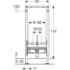Geberit Duofix bidé szerelőelem 112 cm, univerzális (111.516.00.2)