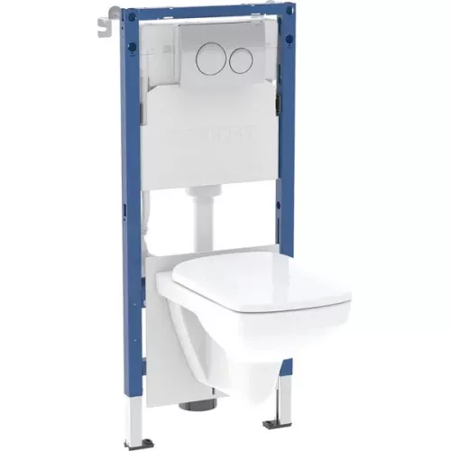 GEBERIT DUOFIX WC SZETT DELTA 20 KRÓM "K" /SZERELŐKERET+NYOMÓLAP+ZAJCSÖKKENTŐ+FALI RÖGZÍTŐ+WC CSÉSZE+ÜLŐKE/ "ÚJ"