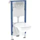 GEBERIT DUOFIX WC SZETT DELTA 20 KRÓM "K" /SZERELŐKERET+NYOMÓLAP+ZAJCSÖKKENTŐ+FALI RÖGZÍTŐ+WC CSÉSZE+ÜLŐKE/ "ÚJ"