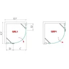 Roltechnik GRP1 900 íves zuhanykabin brillant profil transparent betét jobbos (130-900000P-00-02)