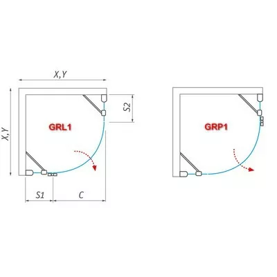 Roltechnik GRL1 900 íves zuhanykabin brillant profil transparent betét balos (130-900000l-00-02)
