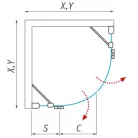 Roltechnik GR2 1000 íves zuhanykabin brillant profil transparent betét (131-1000000-00-02)