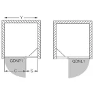 Roltechnik GDNP1 1200 egyszárnyas zuhanyajtó brillant profil transparent betét (134-120000P-00-02)