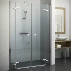   Roltechnik GDN2 1200 kétszárnyas zuhanyajtó brillant profil transparent betét (138-1200000-00-02)