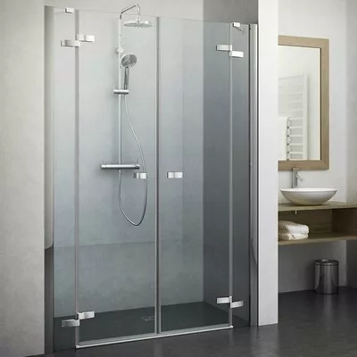 Roltechnik GDN2 1200 kétszárnyas zuhanyajtó brillant profil transparent betét (138-1200000-00-02)