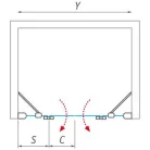 Roltechnik GDN2 1300 kétszárnyas zuhanyajtó brillant profil transparent betét (138-1300000-00-02)