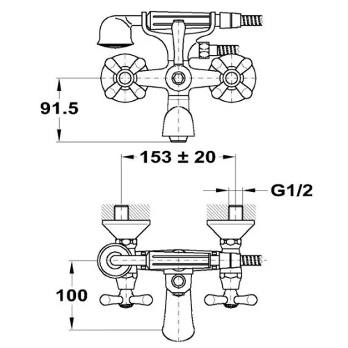 Mofém Treff kádtöltő csaptelep zuhanyszettel 141-0013-30