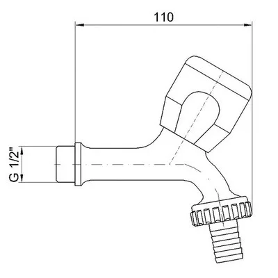 Mofém fali kifolyószelep tömlővéggel 1/2 col króm (162-0001-00)
