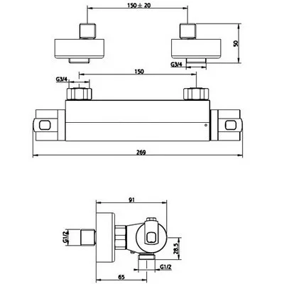 Mofém JUNIOR EVO termosztátos zuhany csaptelep zuhanyrúddal 170-0007-00
