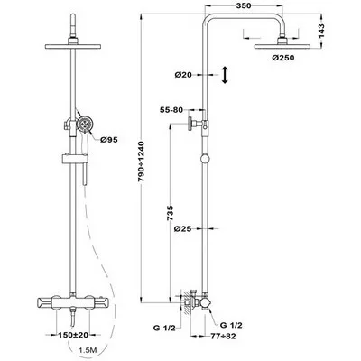 Mofém Junior Evo X termosztátos zuhanyrendszer komplett 170-0009-00