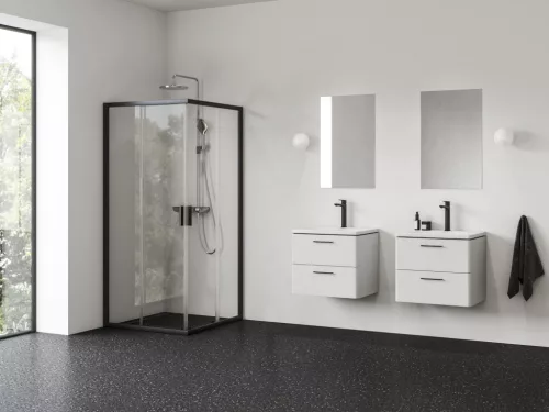 Ravak Blix II NBLRV2 80x80 zuhanykabin fekete+transparent