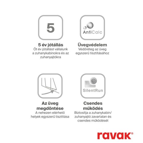 Ravak Blix II NBLRV2 80x80 zuhanykabin krómhatású+transparent