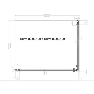 Ravak Chrome CRV1-80 zuhanyajtó krómhatású+transparent (1 oldal)