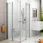Ravak Chrome CRV2 90 szögletes zuhanyajtó fehér profil transparent üveg (1QV70100Z1)