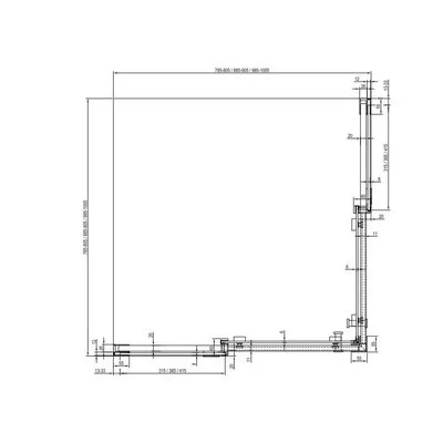 Ravak Matrix MSRV4-100x100 zuhanykabin szatén+transparent