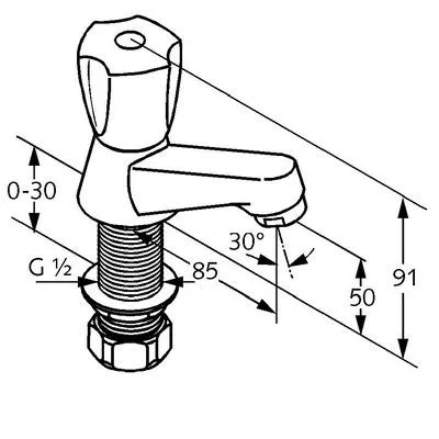 Kludi Standard álló szelep mini króm (200130515)