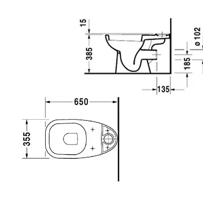 Duravit D-CODE monoblokkos WC csésze hátsó kifolyású (21110900002)