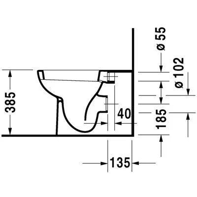 Duravit D-CODE WC csésze mélyöblítésű hátsó kifolyású (21150900002)