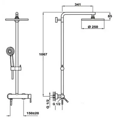 Teka ALAIOR XL zuhanyrendszer komplett 22.298.02.00