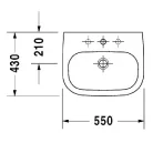 Duravit D-CODE mosdó 60x46 cm 1 csaplyukkal fehér (23106000002)