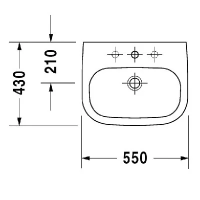Duravit D-CODE mosdó 65x50 cm 1 csaplyukkal fehér (23106500002)