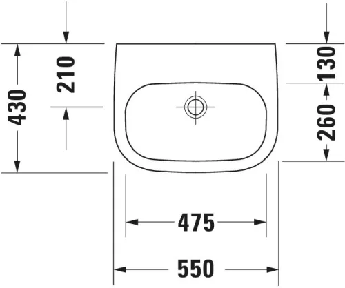 Duravit D-Code Mosdó Med fehér Magasfényű 550 mm (23115500702)