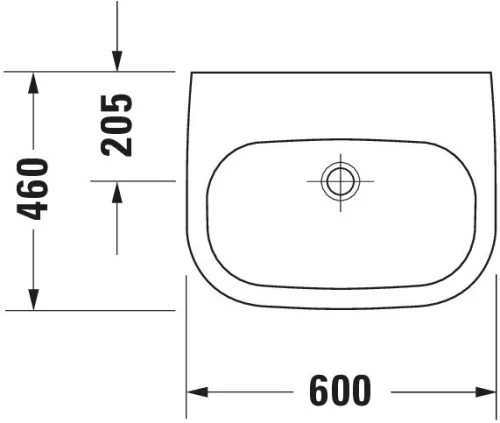 Duravit D-Code Mosdó Med fehér Magasfényű 600 mm (23116000002)