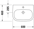 Duravit D-Code Mosdó Med fehér Magasfényű 600 mm (23116000002)