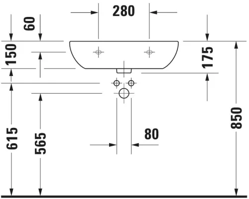 Duravit D-Code Mosdó Med fehér Magasfényű 600 mm (23116000002)