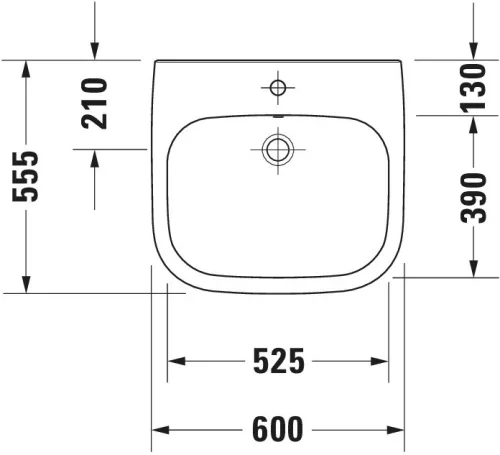Duravit D-Code Mosdó Vital fehér Magasfényű 600 mm (23126000002)