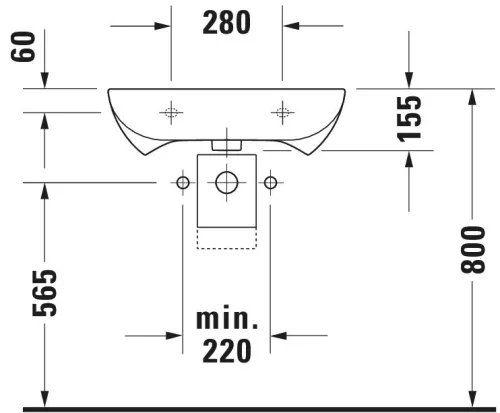 Duravit D-Code Mosdó Vital Med fehér Magasfényű 600 mm (23136000002)