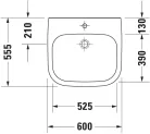 Duravit D-Code Mosdó Vital Med fehér Magasfényű 600 mm (23136000002)