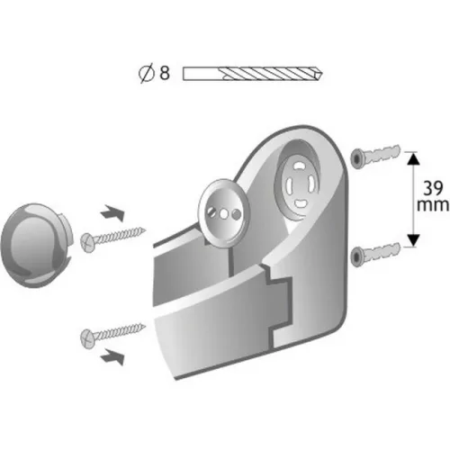 Bisk Sandra kétágú törölköző tartó 44 cm fehér műanyag 23302