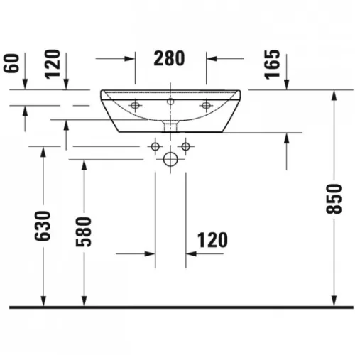Duravit D-Neo mosdó csaplyukkal alul mázas 55x44 (2366550000)