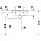 Duravit D-Neo mosdó csaplyuk nélkül alul mázas 60x44 2366600060